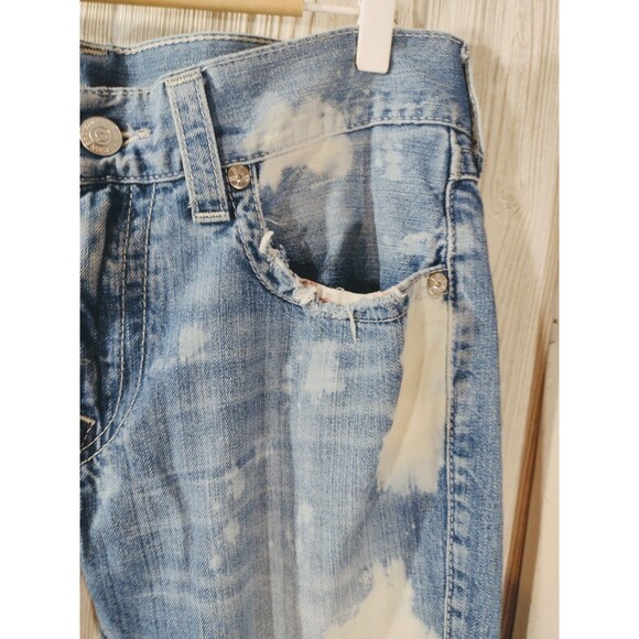 True Religion Jeans Bleach Acid Wash Skinny USA Mens 33 - Picture 5 of 16